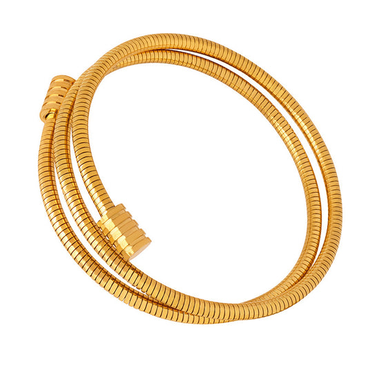 Simple Multi-layer Stainless Steel 18K Gold PVD Bracelet