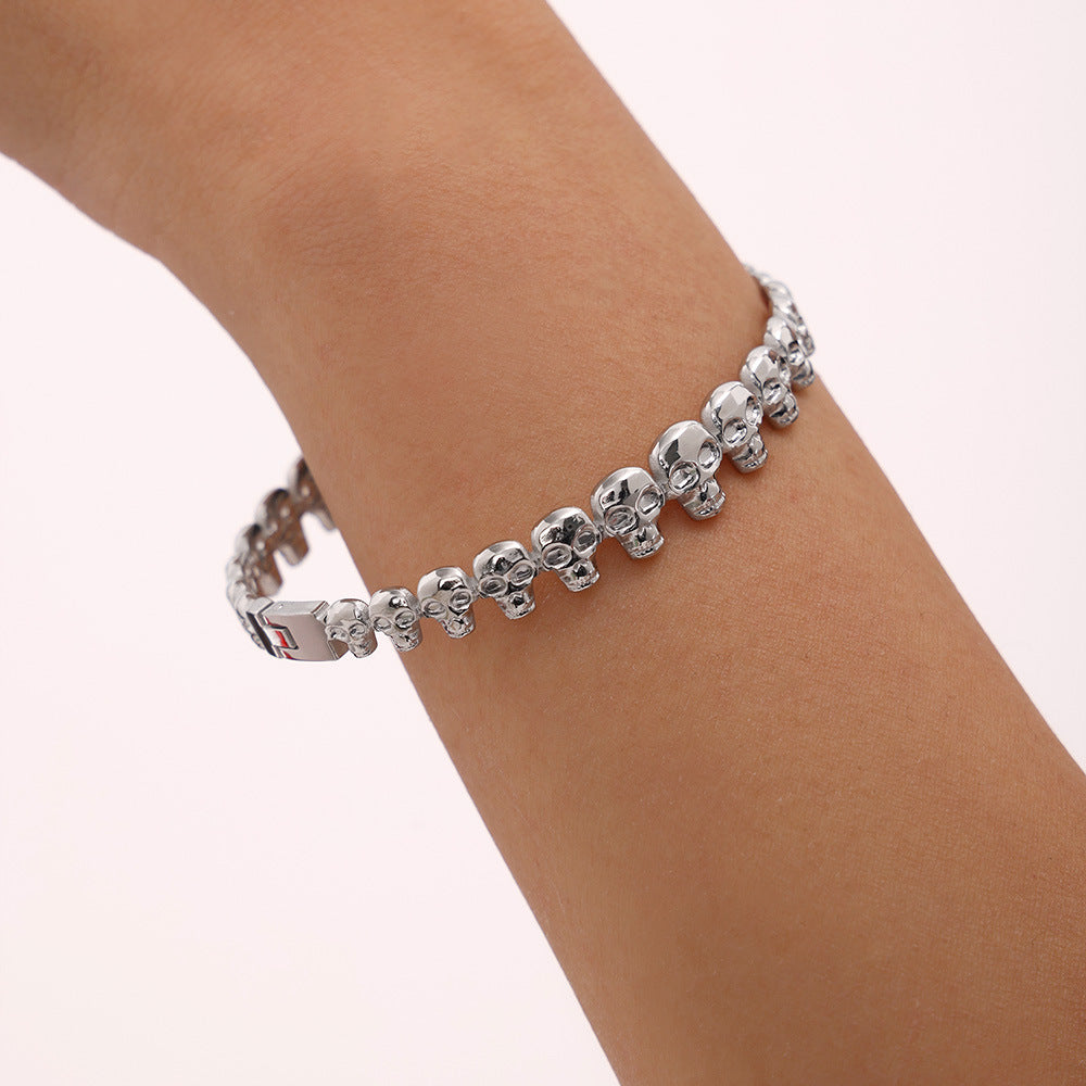 Skull 18K Gold PVD Stainless Steel Bracelet