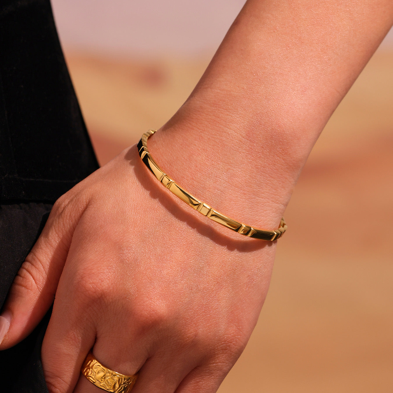 Fine Check Stainless Steel Bracelet