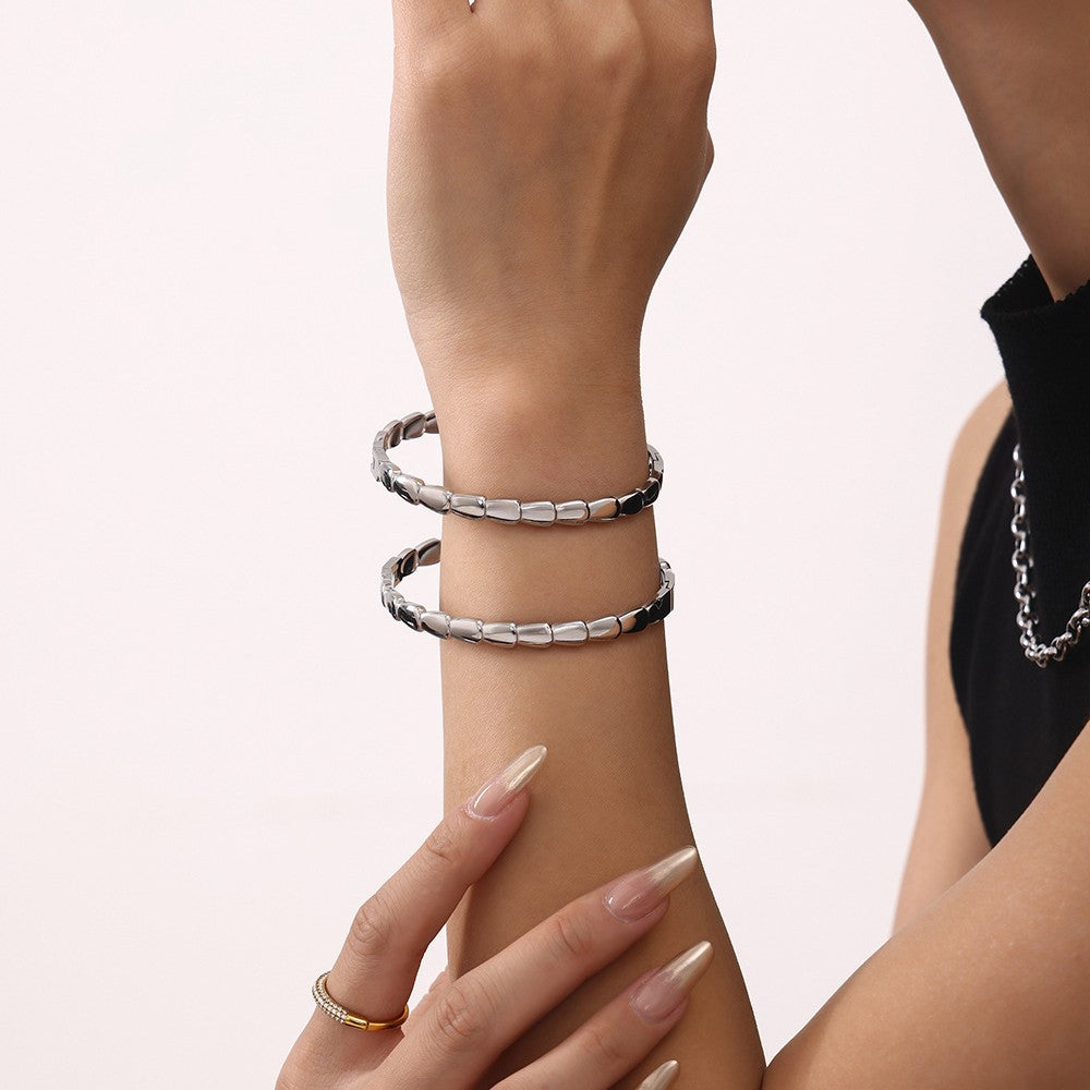 Scale Shape Stainless Steel Bracelet