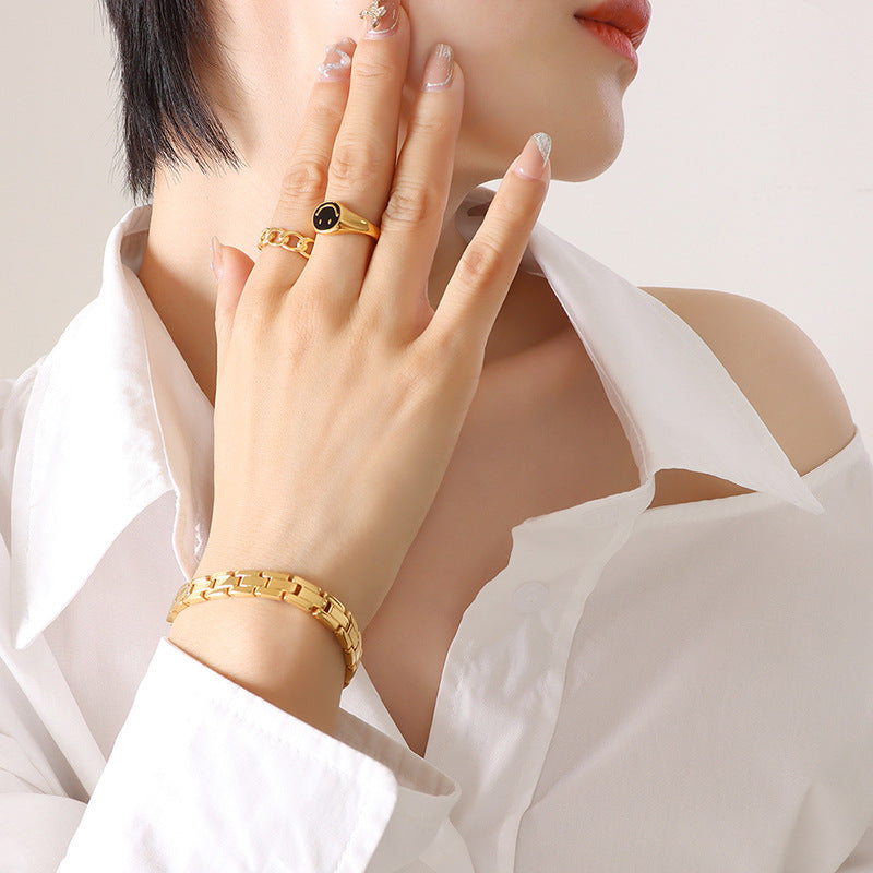 Stainless Steel Strap Hip Hop Bracelet
