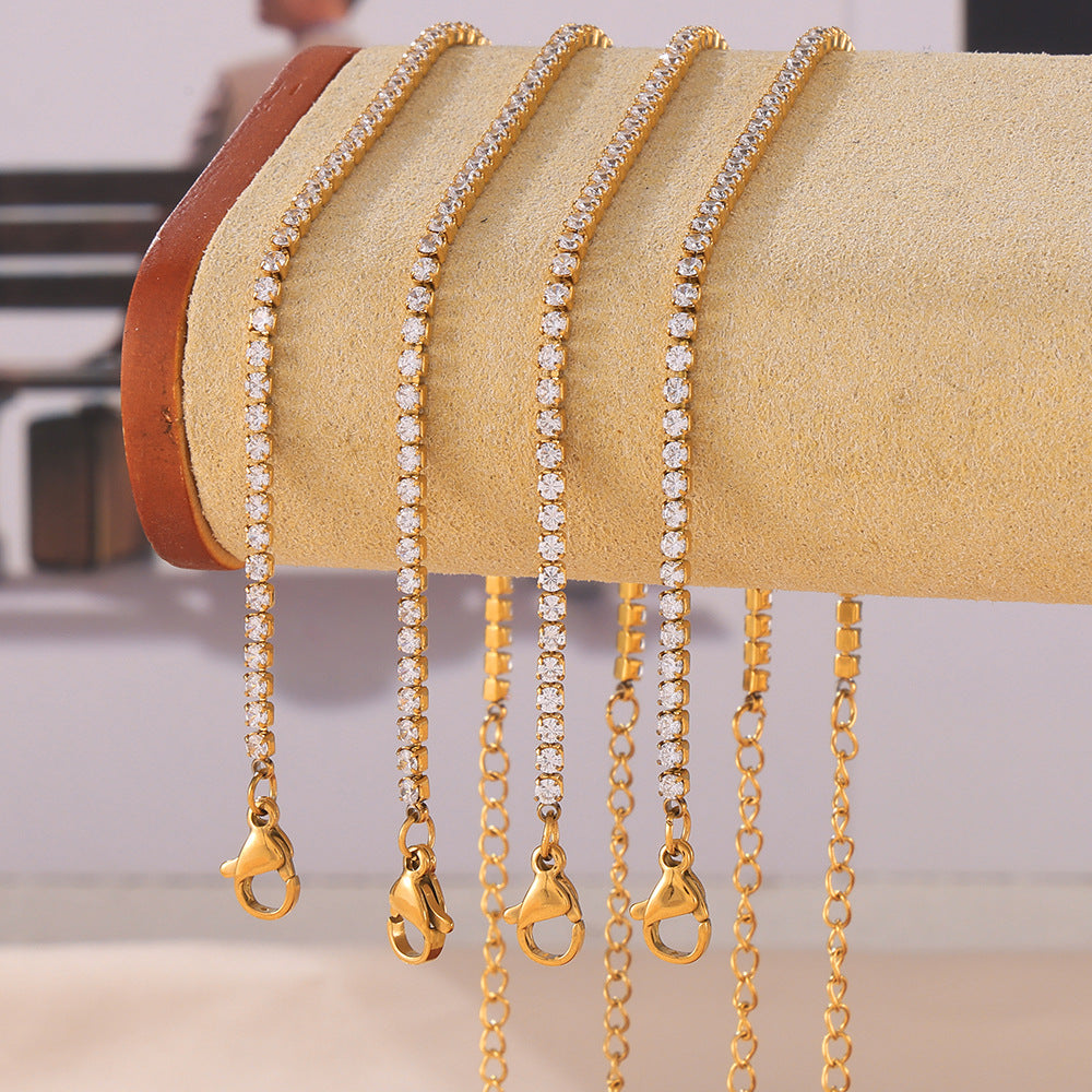 Stainless Steel 18K Gold PVD Tennis Bracelet
