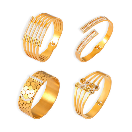 Stainless Steel 18K Gold PVD Niche Hollow Bracelet
