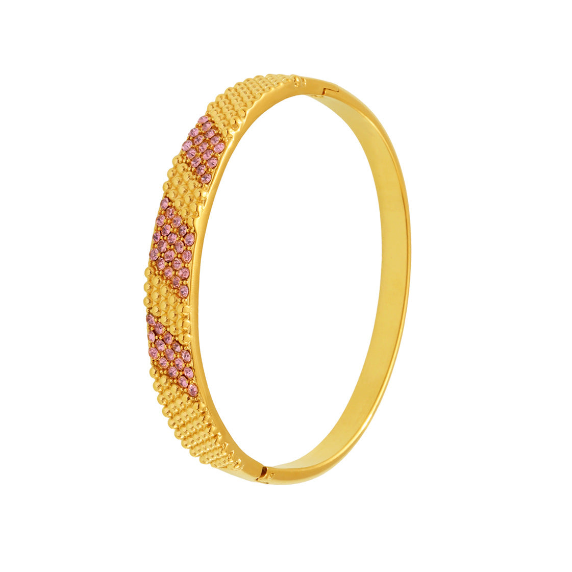 Stainless Steel 18K Gold PVD Cubic Zirconia Buckle Bracelet