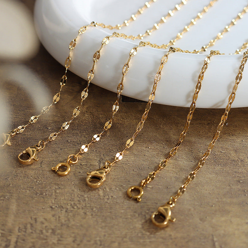 Stainless Steel 18K Gold PVD Lip Chain Bracelet