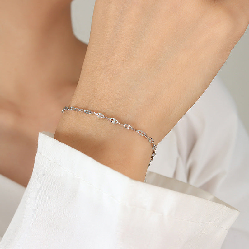Stainless Steel 18K Gold PVD Lip Chain Bracelet
