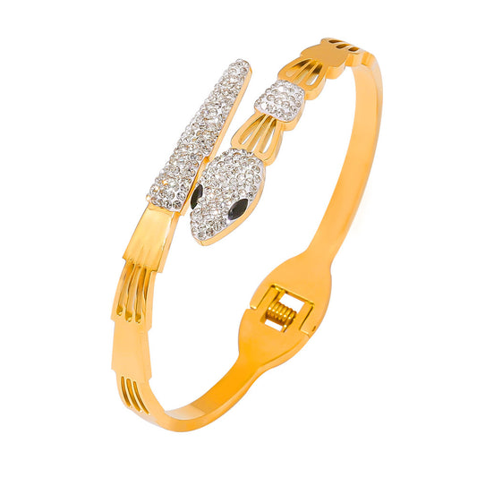Stainless Steel Snake Shape Cuff Bracelet