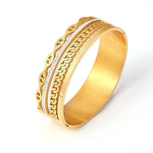 Chain Shape 18K Gold PVD Stainless Steel Bracelet
