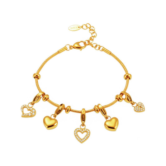 Stainless Steel Heart Charm Bracelet