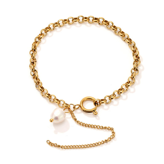Baroque Freshwater Pearl Stainless Steel Bracelet