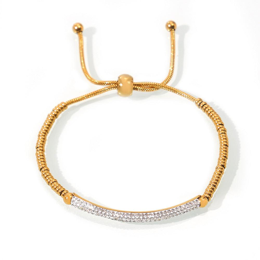 Stainless Steel Czech Diamond Snake Chain Bracelet