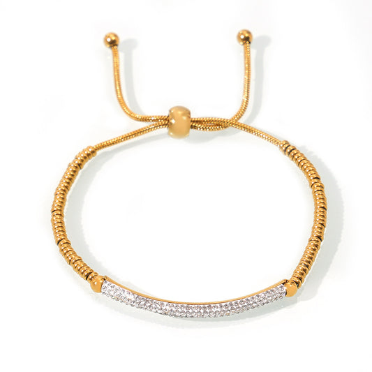 Stainless Steel Czech Diamond Snake Chain Bracelet