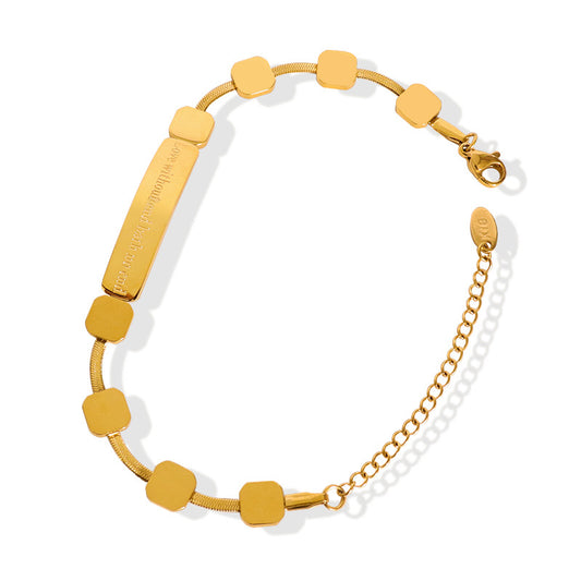 Stainless Steel English Lettering Bracelet