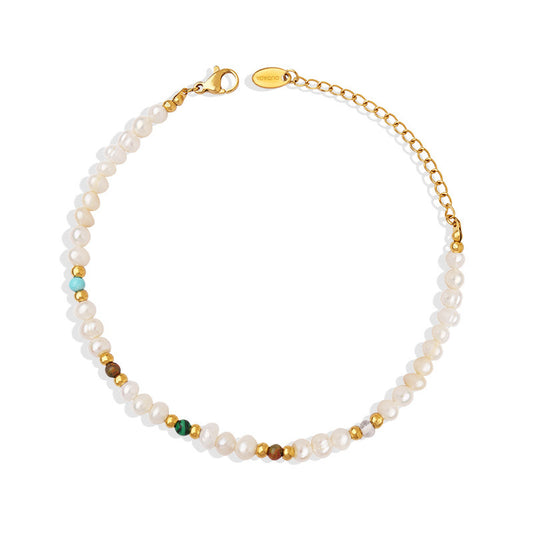 Natural Stone Freshwater Pearl Bracelet