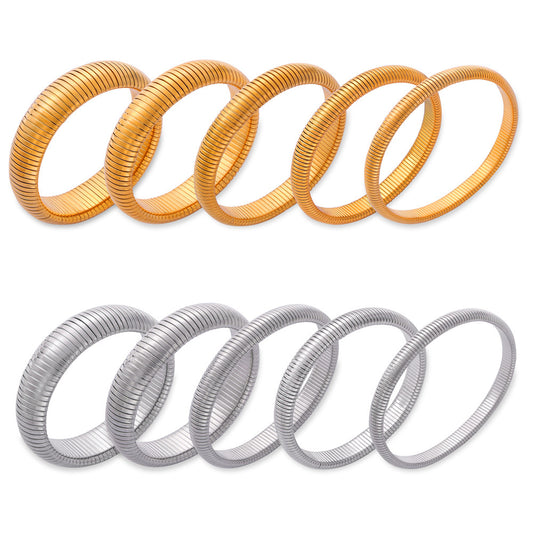 Stainless Steel Elastic Stripe Bracelet