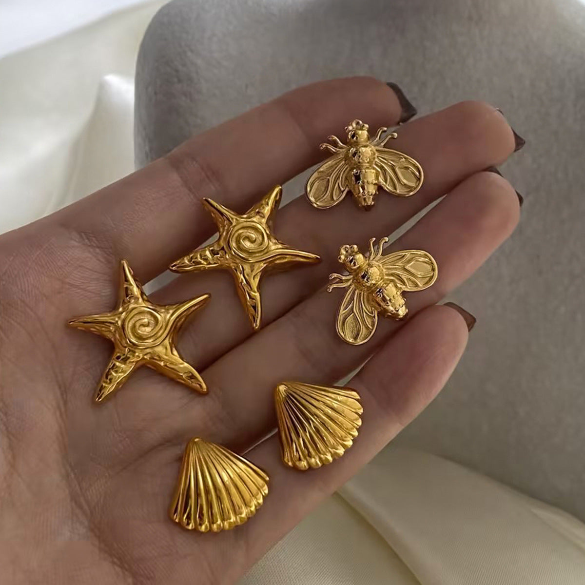 Stainless Steel 18K Gold PVD Summer Ocean Earrings