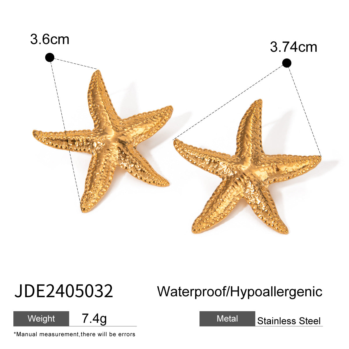 Stainless Steel 18K Gold PVD Summer Ocean Earrings