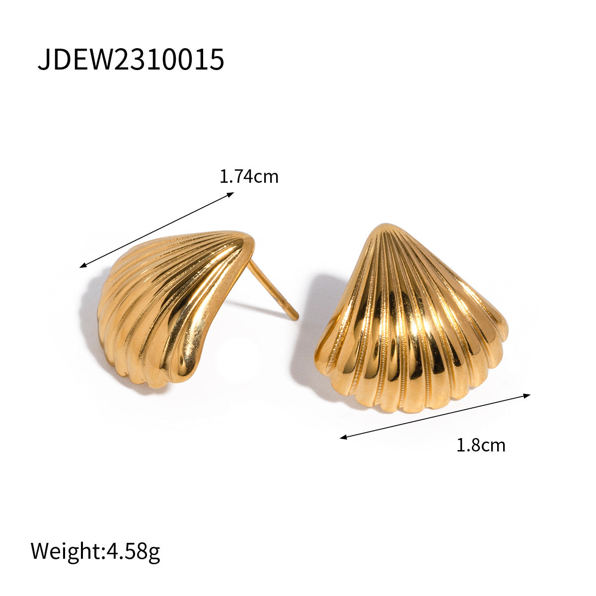 Stainless Steel 18K Gold PVD Summer Ocean Earrings