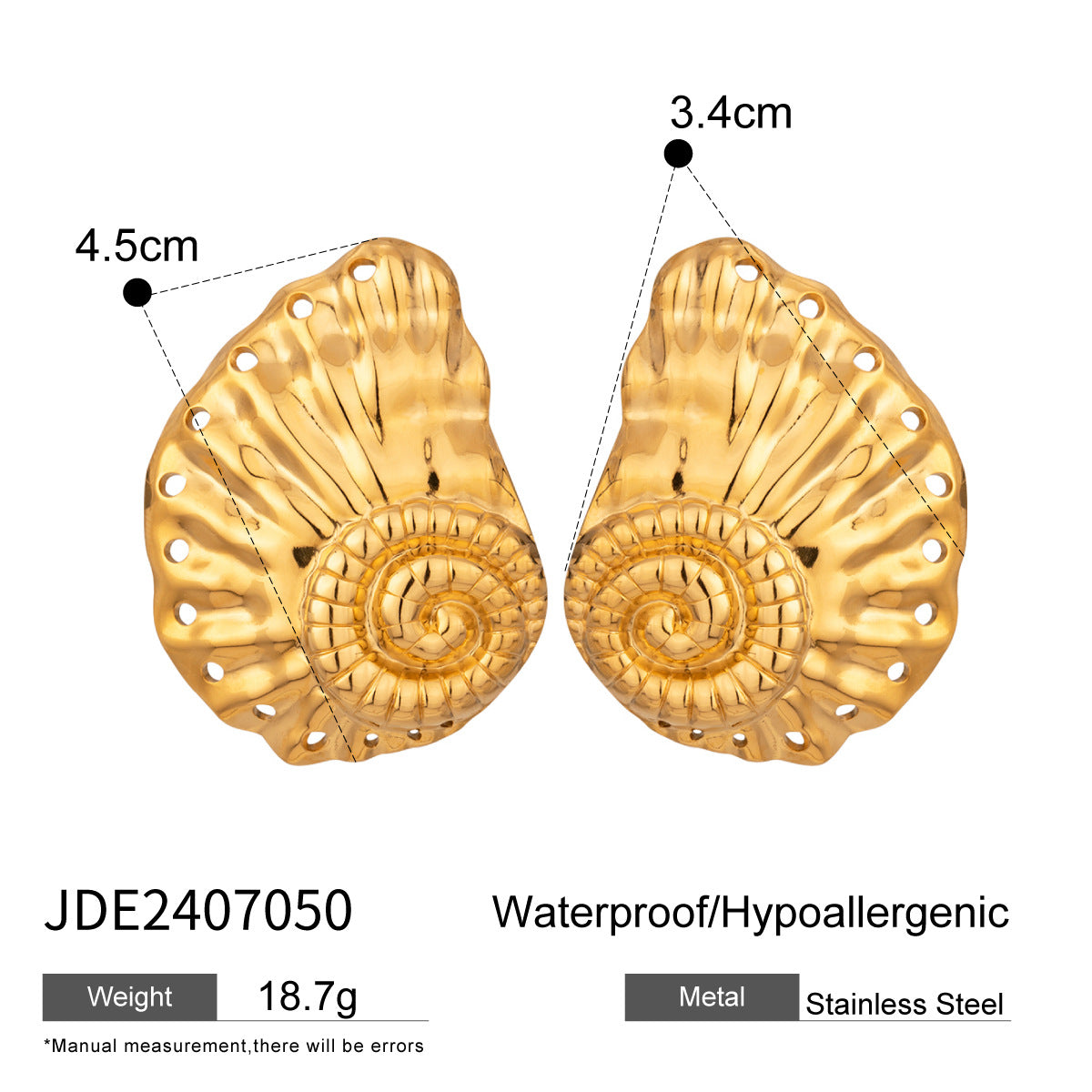 Stainless Steel 18K Gold PVD Summer Ocean Earrings