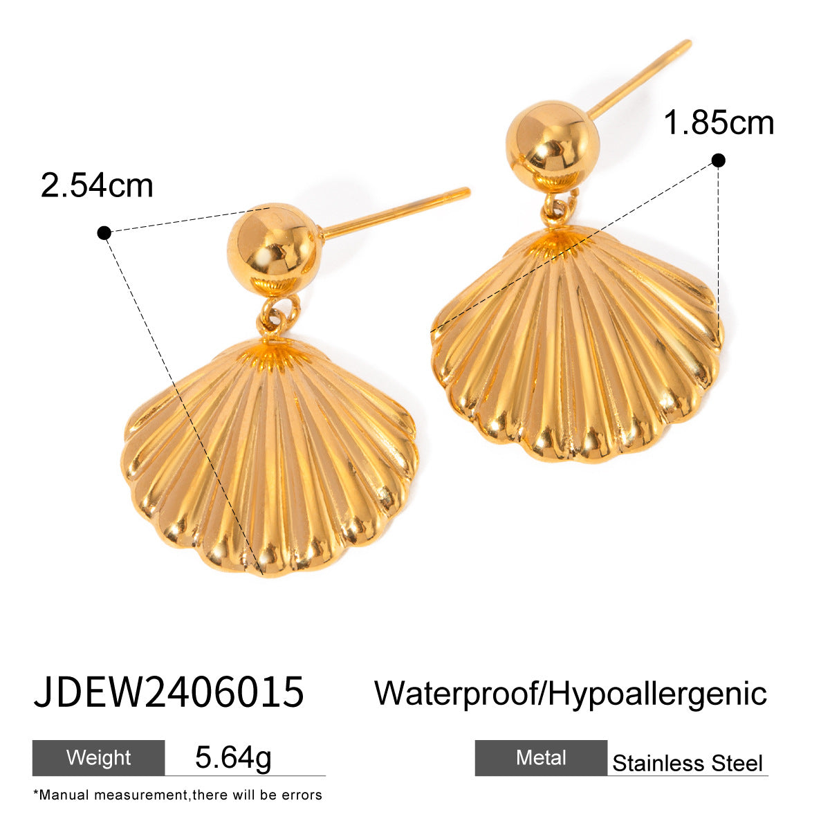 Stainless Steel 18K Gold PVD Summer Ocean Earrings