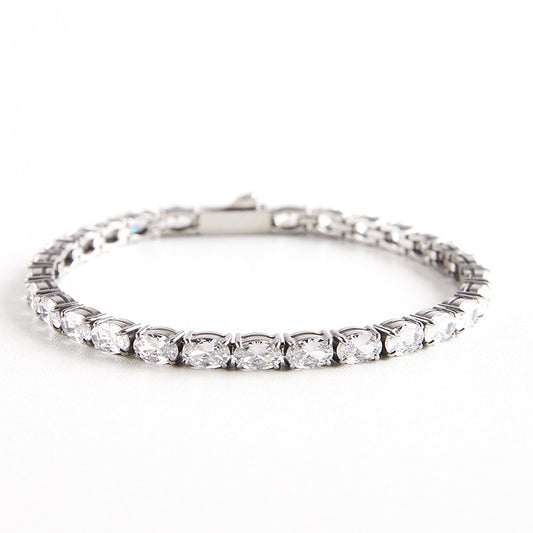 4x6mm Oval Cubic Zirconia Tennis Bracelet