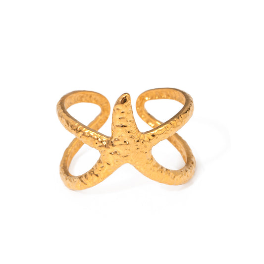 Stainless Steel Open Starfish Ring