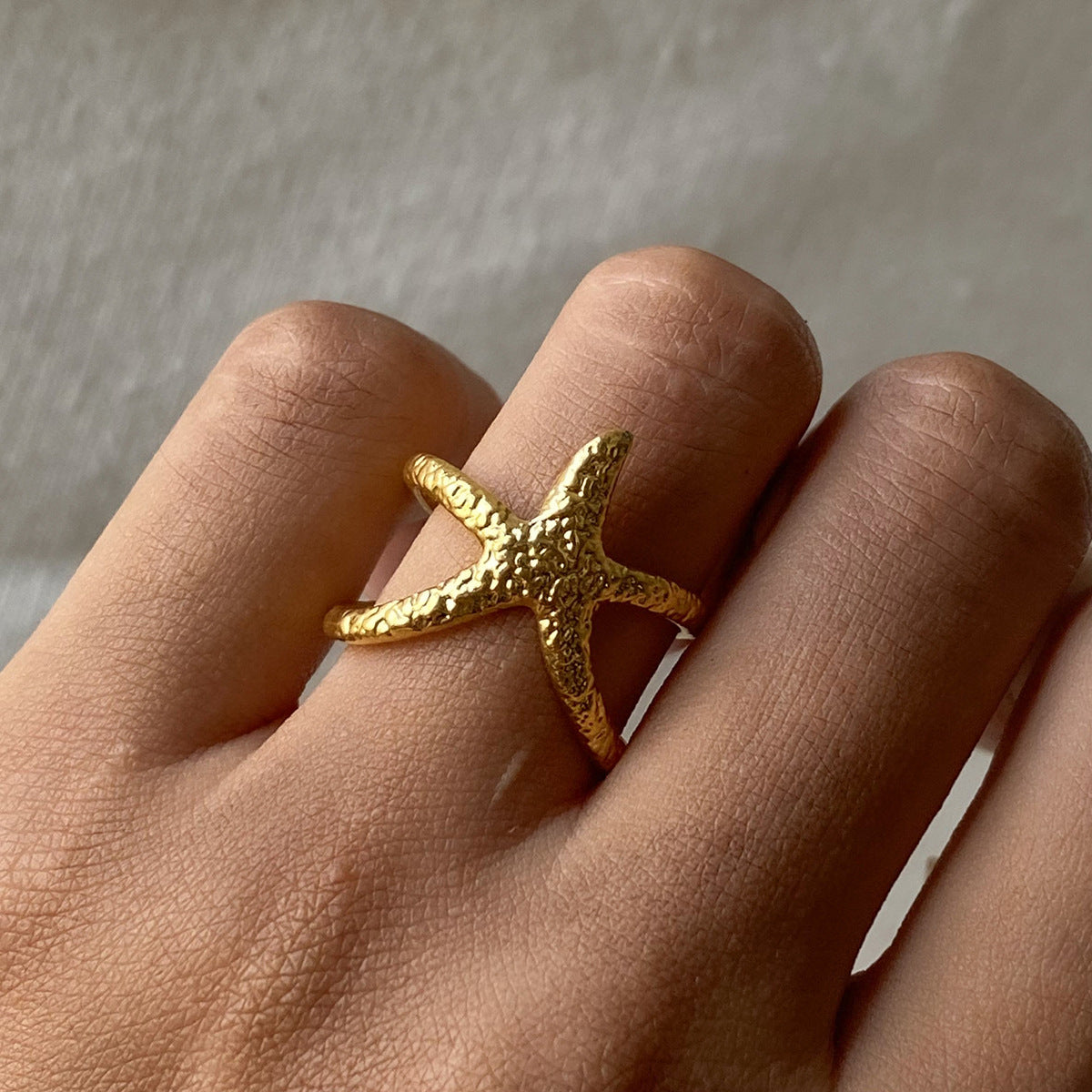 Stainless Steel Open Starfish Ring