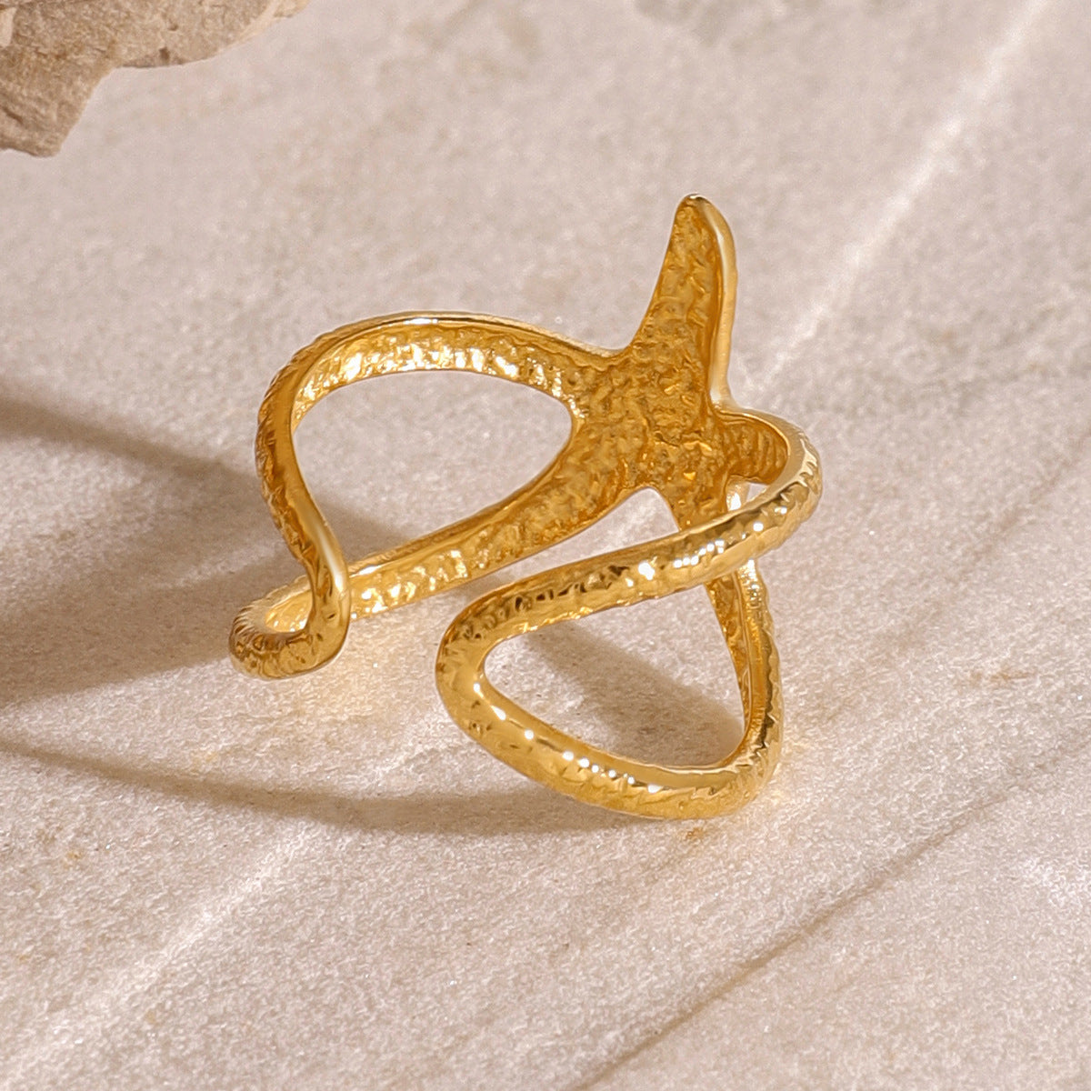 Stainless Steel Open Starfish Ring