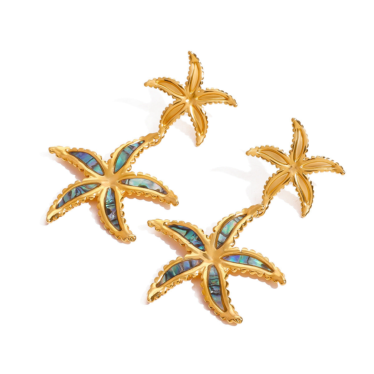 Stainless Steel Oil Dripping Starfish Earrings