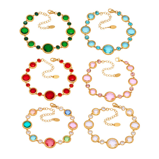 Stainless Steel Transparent Czech Glass Bracelet