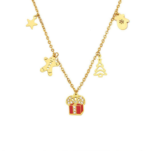Stainless Steel 18K Gold PVD Christmas Gift Necklace