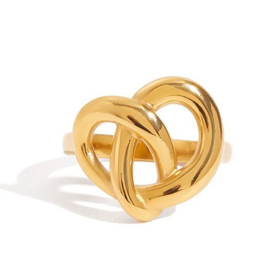 Stainless Steel Heart-shaped Line Ring