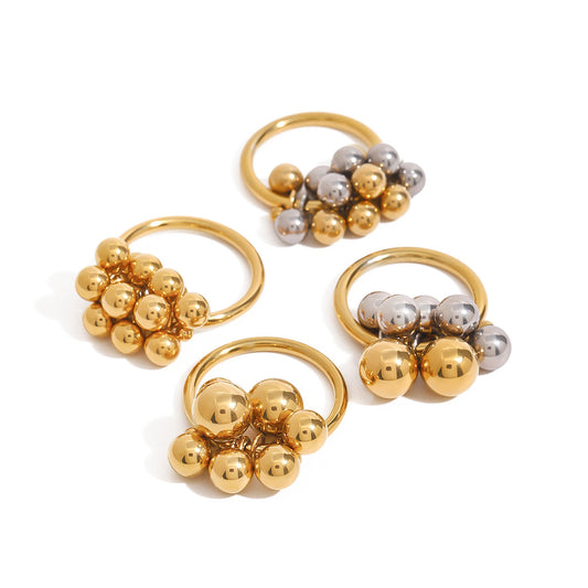Stainless Steel Light Luxury Multi-ball Ring