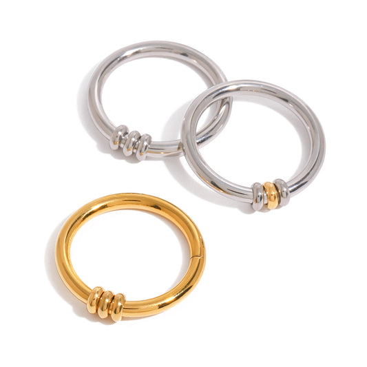 Stainless Steel 18K Gold PVD Plain Ring