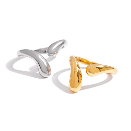 Stainless Steel Water Drop Open Ring