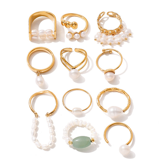 Stainless Steel Freshwater Pearl Ring