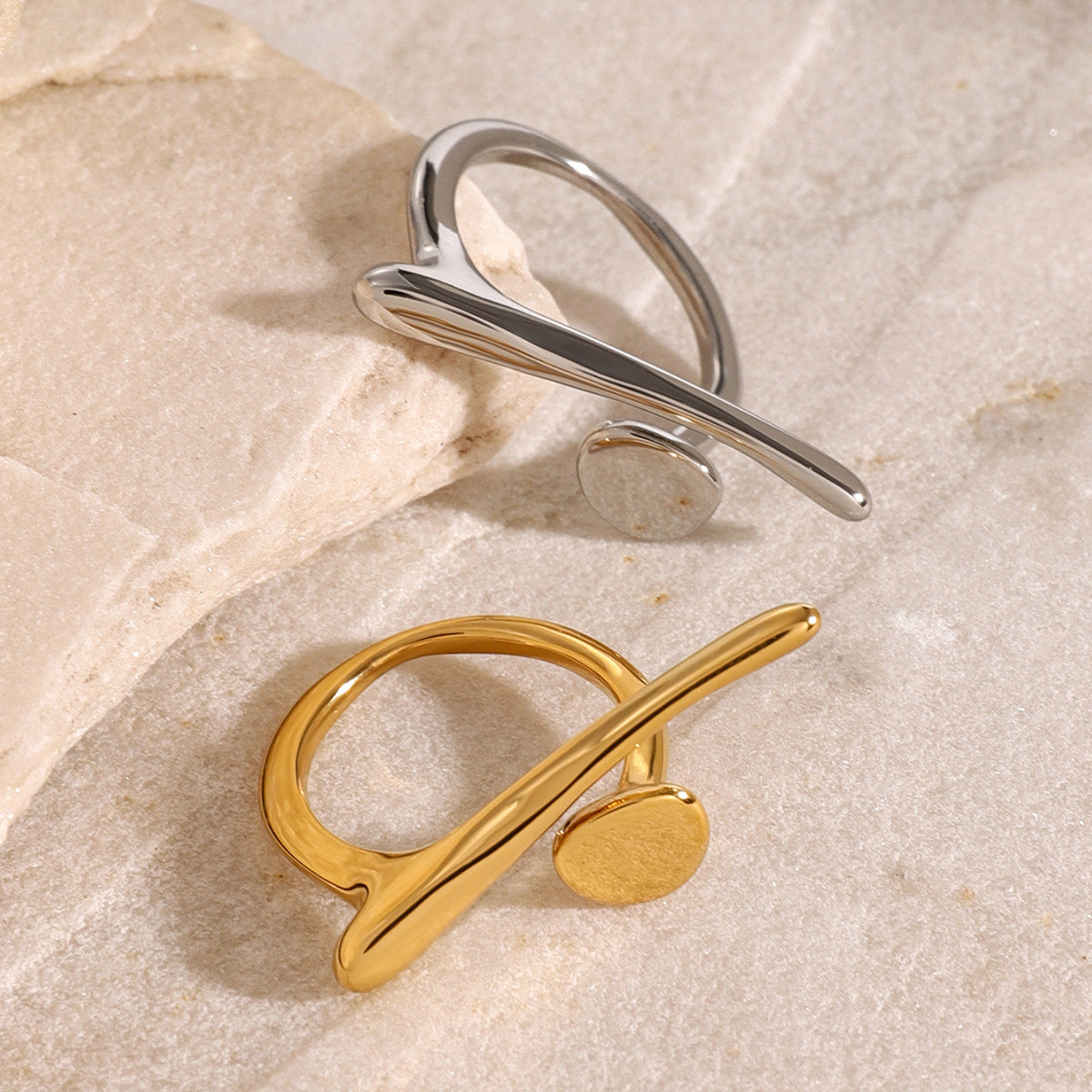 Irregular Stainless Steel Geometric Ring