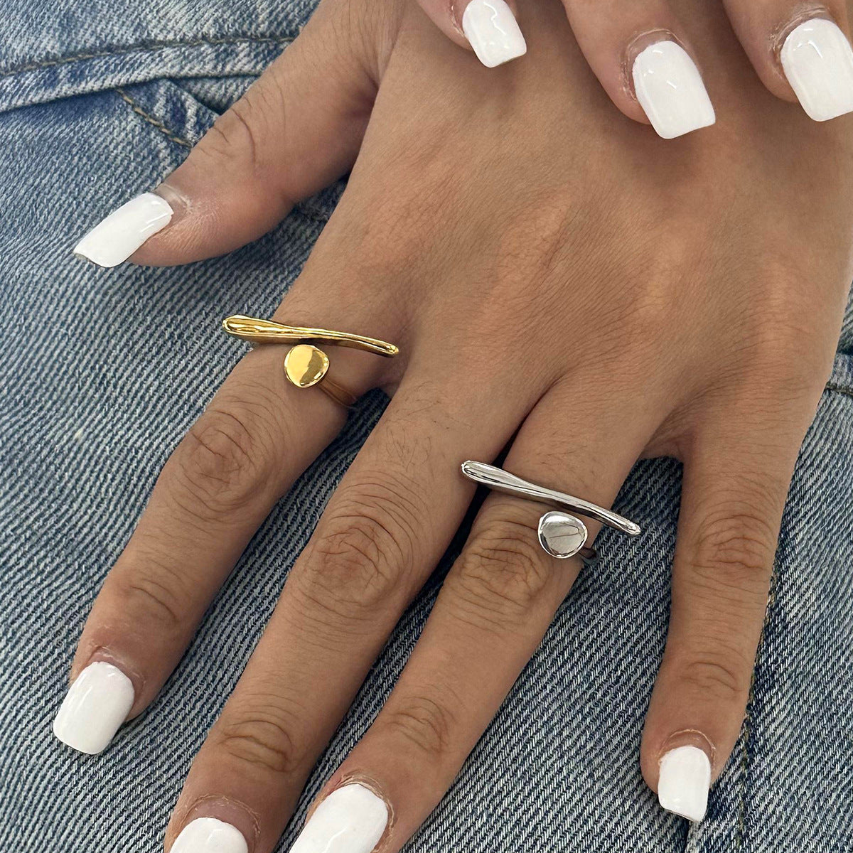 Irregular Stainless Steel Geometric Ring