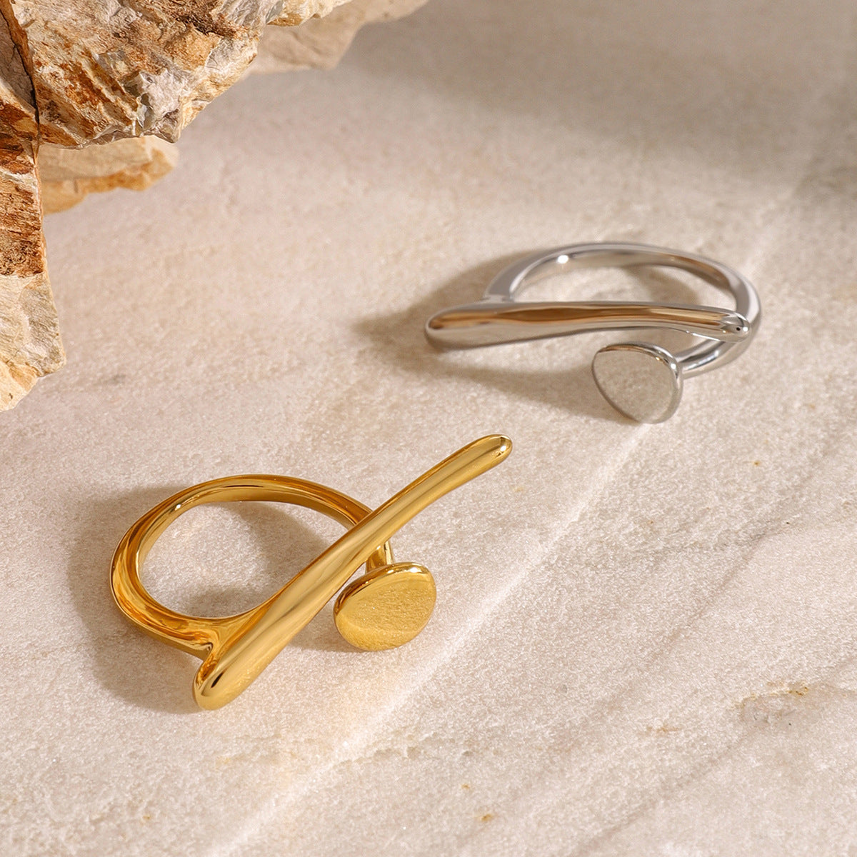 Irregular Stainless Steel Geometric Ring