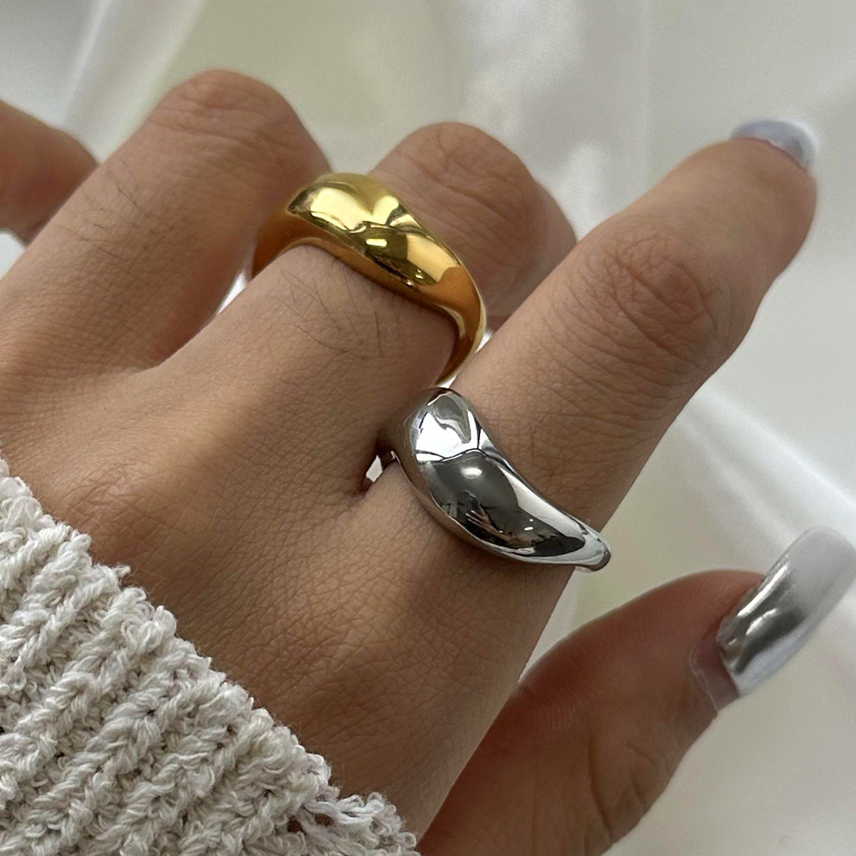 Stainless Steel 18K Gold PVD Exaggerated Geometry Ring