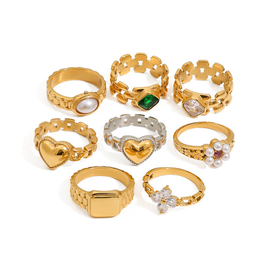 Stainless Steel Band Series Ring Collection