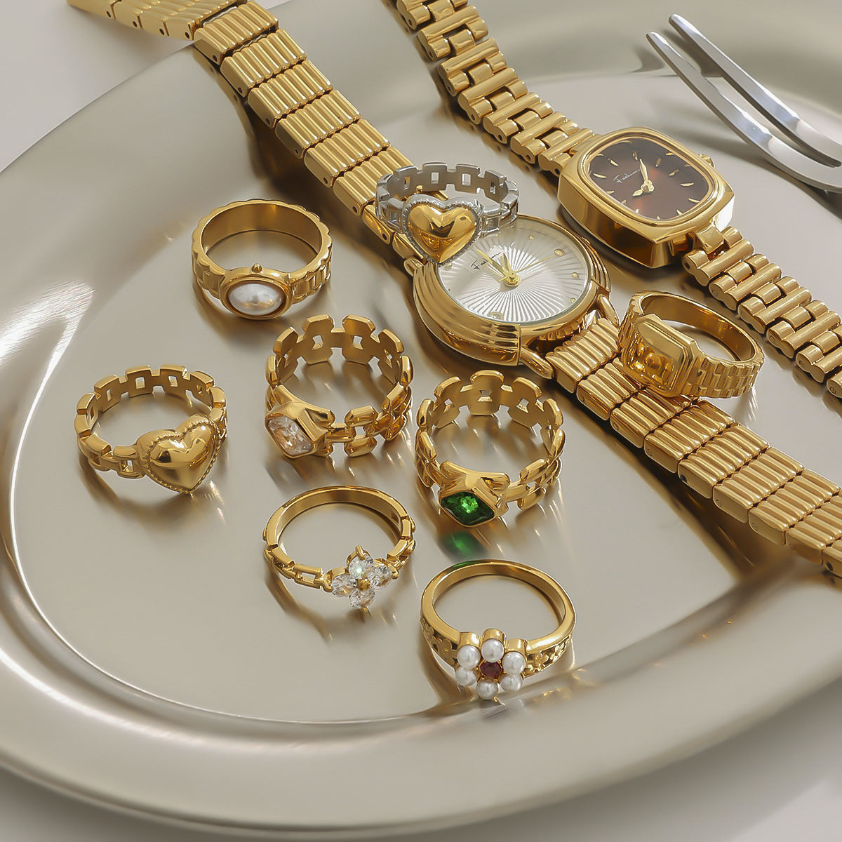 Stainless Steel Band Series Ring Collection