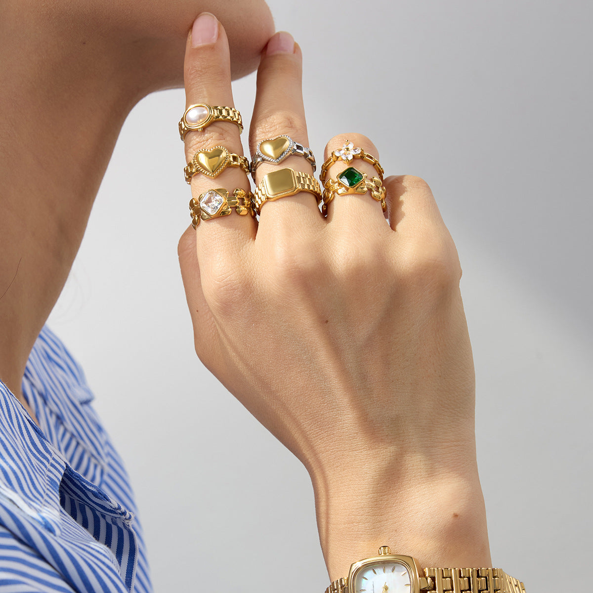 Stainless Steel Band Series Ring Collection