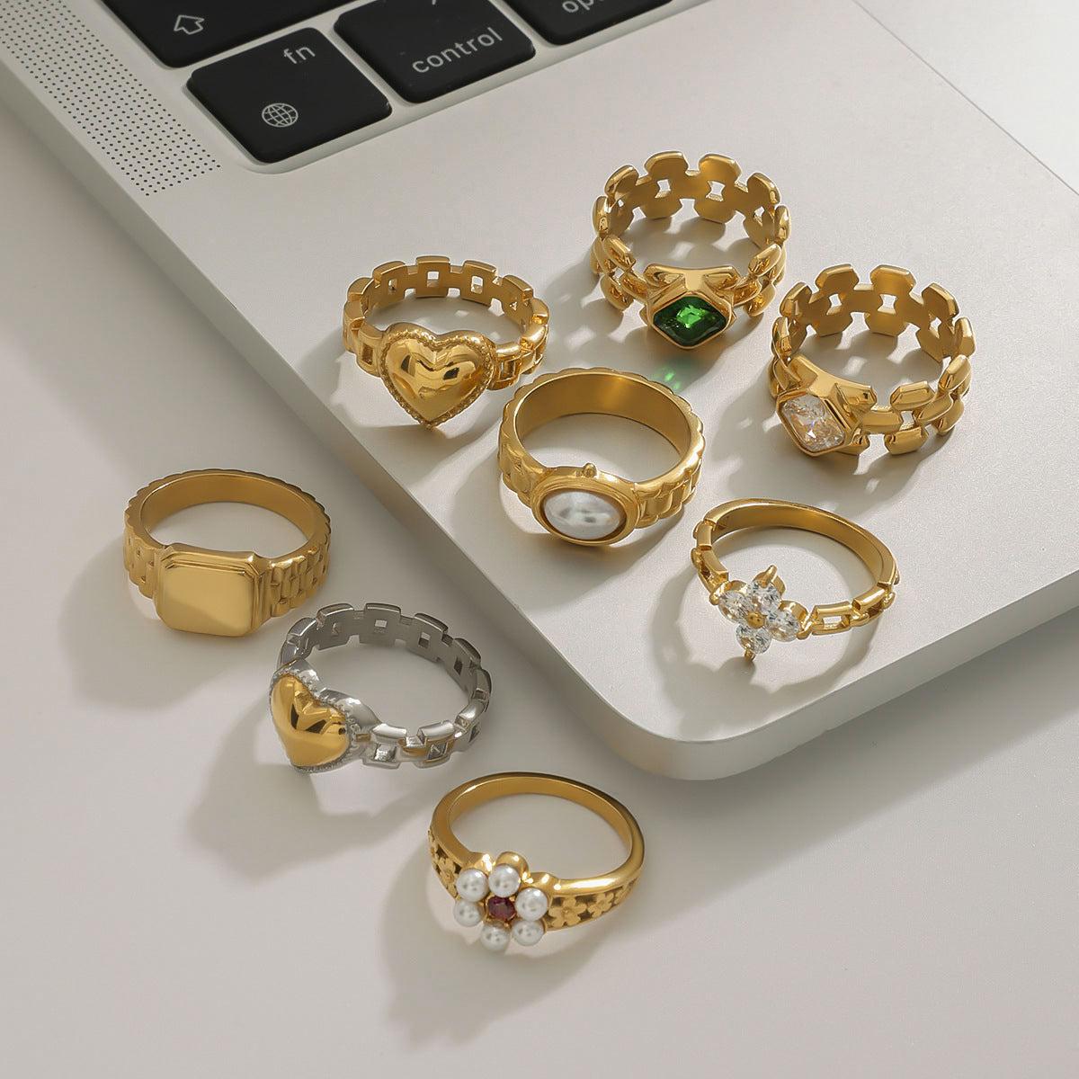 Stainless Steel Band Series Ring Collection