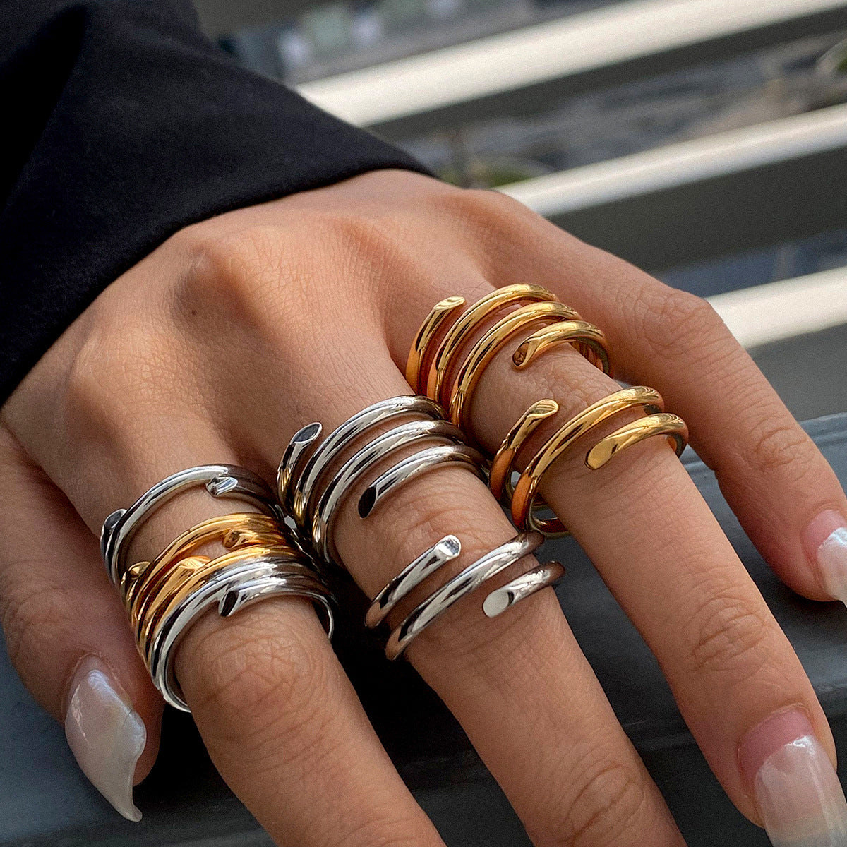 Stainless Steel Multi-layered Stacking Line Ring