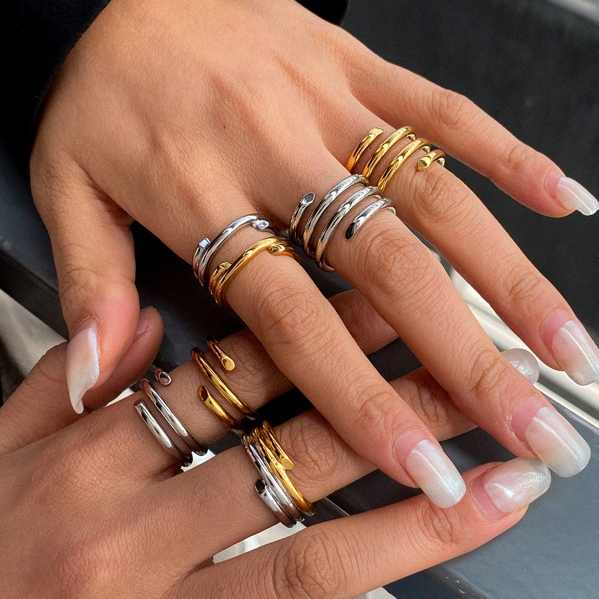 Stainless Steel Multi-layered Stacking Line Ring