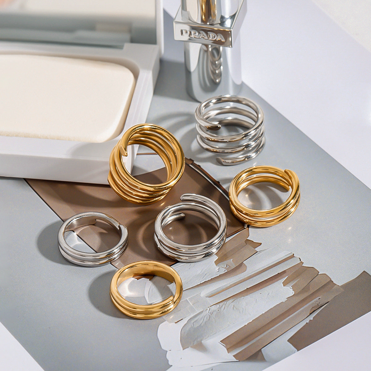 Stainless Steel Multi-layered Stacking Line Ring