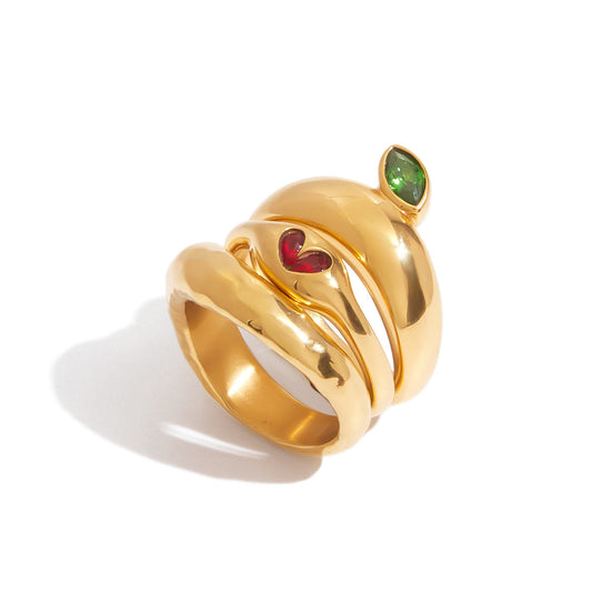Stainless Steel Cubic Zirconia Band Ring