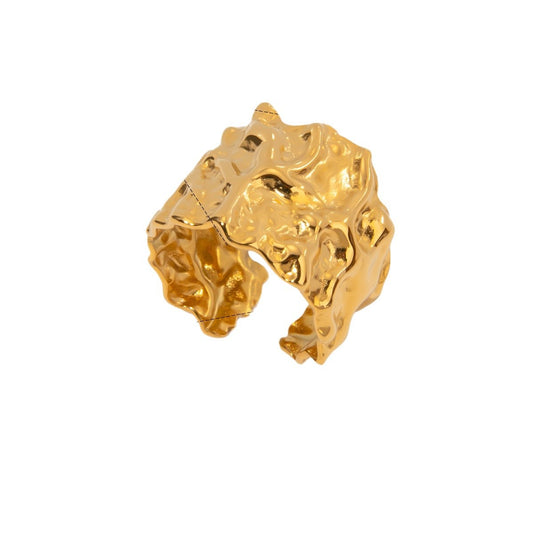 Stainless Steel Exaggerated Flower Ring