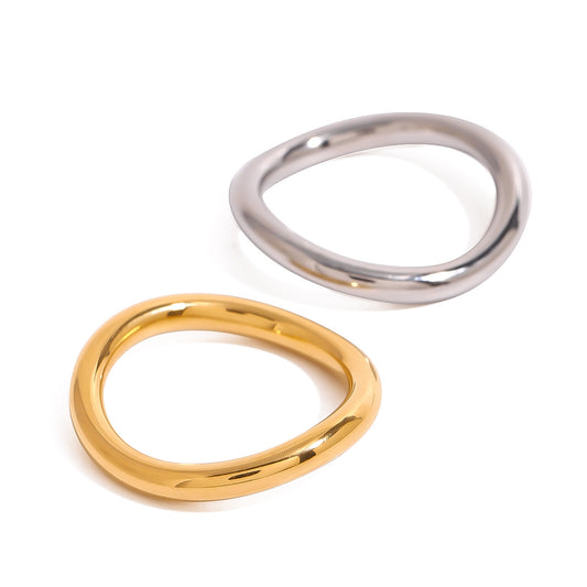 Stainless Steel Geometry Stacking Plain Ring